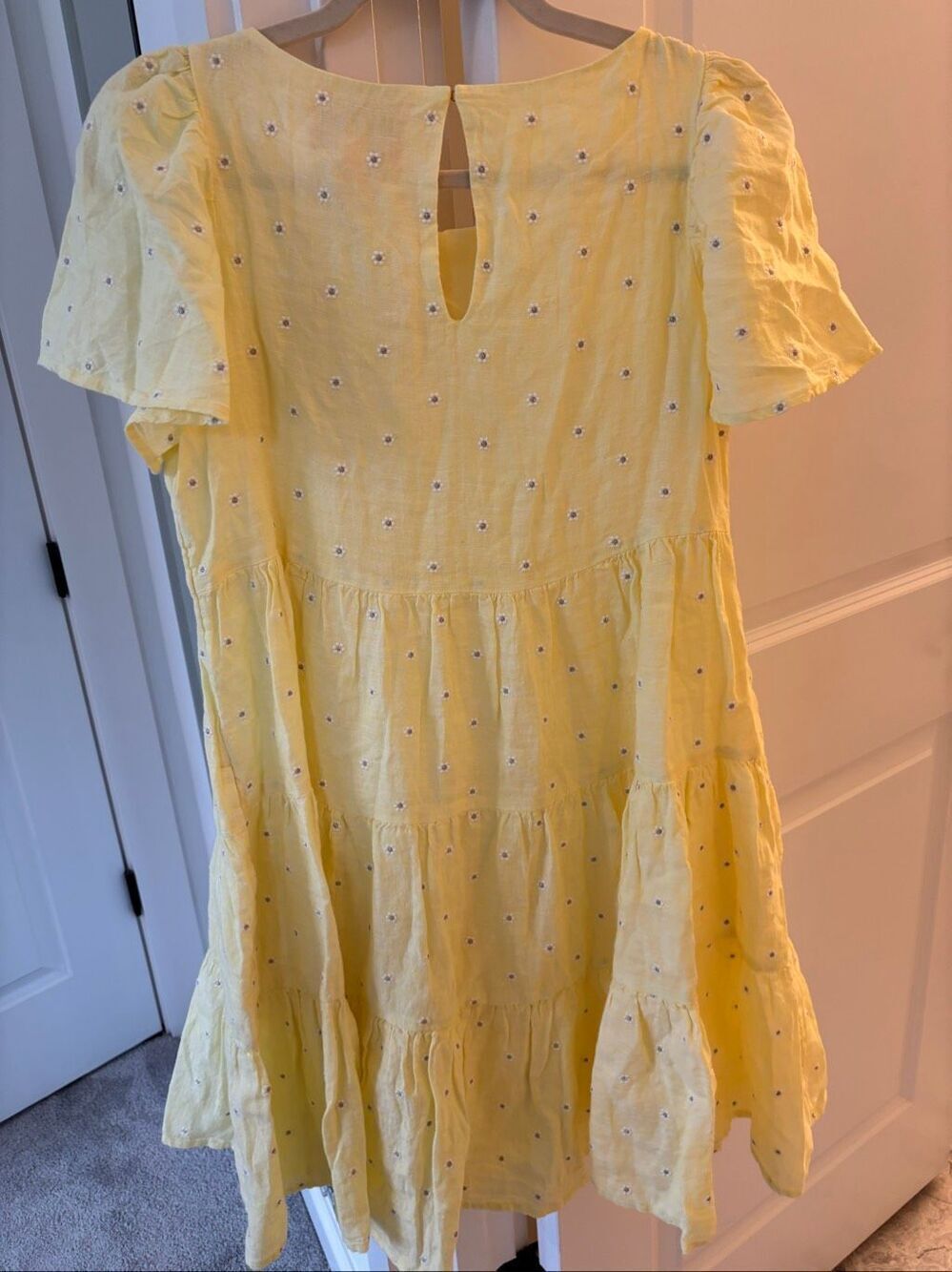 NWT Lilly Pulitzer Yellow Embroidered Tiered Mini Dress Jocelyn Linen Dress, Sma - Picture 10 of 11